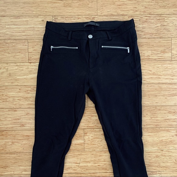 Zara black leggings / pants with zipper details - Picture 1 of 4